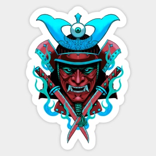 Red Samurai Shogun mask Sticker